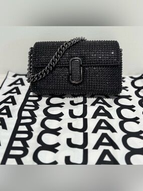 Marc Jacobs Black Crystal Chain Crossbody Bag